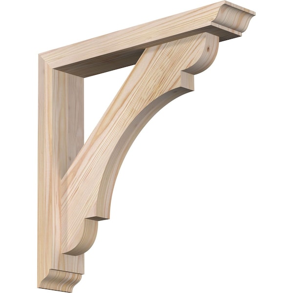 Ekena Millwork Olympic Traditional Smooth Bracket w/ Offset Brace, Douglas Fir, 3 1/2"W x 18"D x 18"H BKT0402X18X18OLY01SDF - main